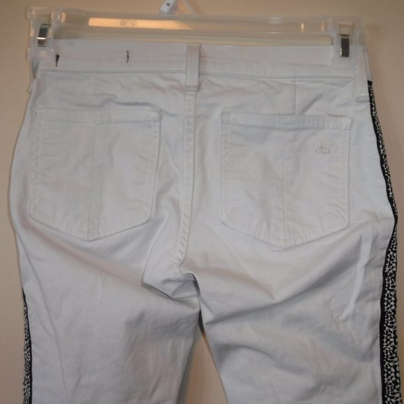 Rag & Bone Split Skinny Off White Black Lace Embroidered Jeans sz 25 W1534O026 - Picture 8 of 14